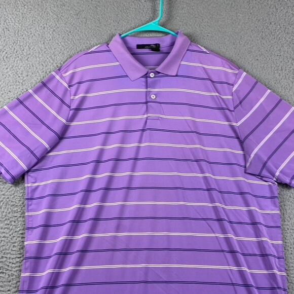 RLX Ralph Lauren Performance Golf Polo Shirt Men's XL Purple Striped Causal - Picture 2 of 9